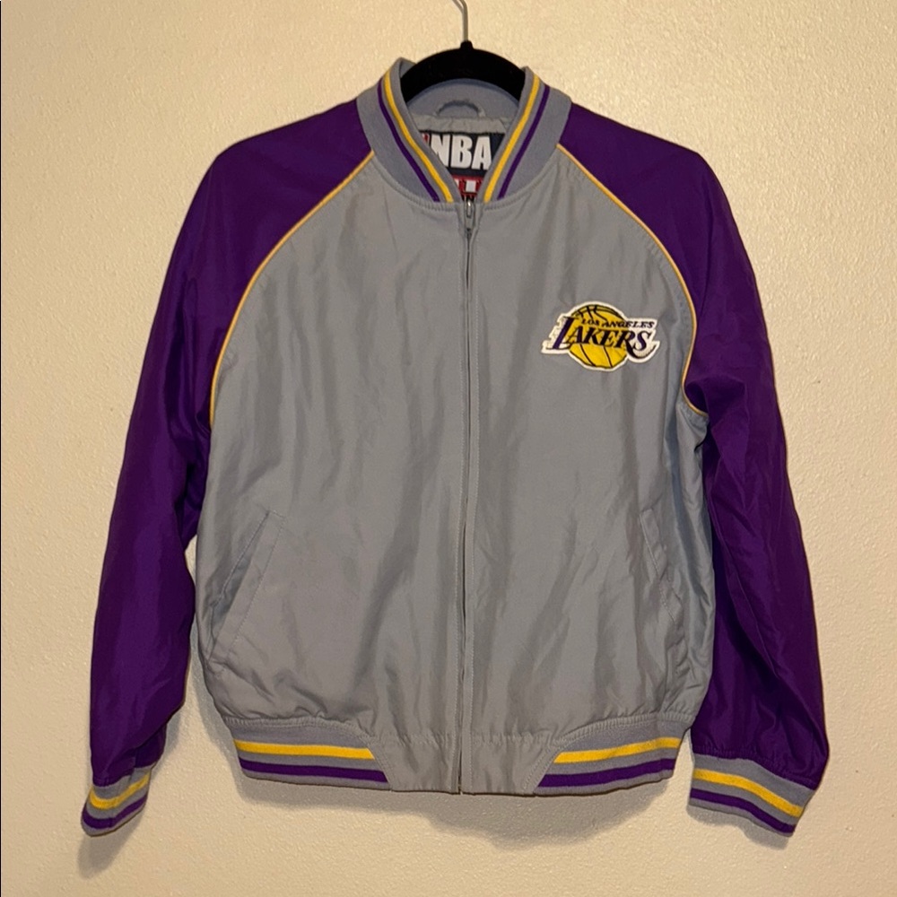 NBA Lakers Gray and Purple Jacket